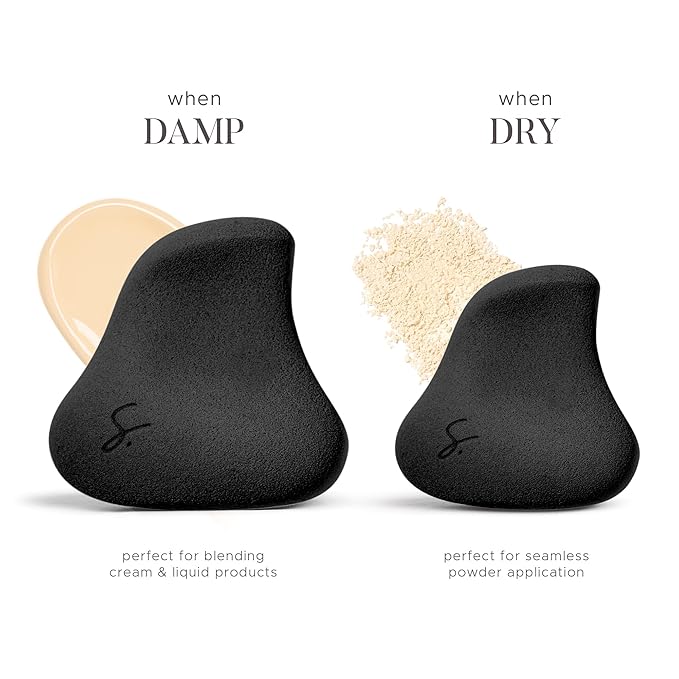 Strokes Beauty Lab Original Beauty Blender Makeup Sponge Applicator for Powder, Cream & Liquid, Beauty Tools Puff, Streak Free Application, Vegan, Cruelty Free Made in USA, Black