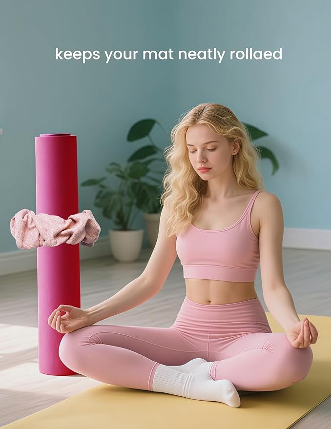 Yoga Mat Scrunchie - Holds Your Yoga Mat in Style - Durable & Elasticity Fabric - Fits All Standard Yoga Mats (mat not included)