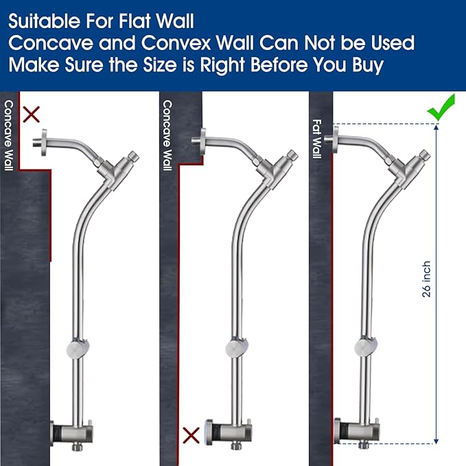 UCLIMAA High Pressure Shower Head with Handheld Shower, 26" Adjustable Height Drill-Free Slide Bar, 3-Way Diverter for Easy Reach, Dual Shower Head Combo Set with 5ft Hose - Brushed Nickel