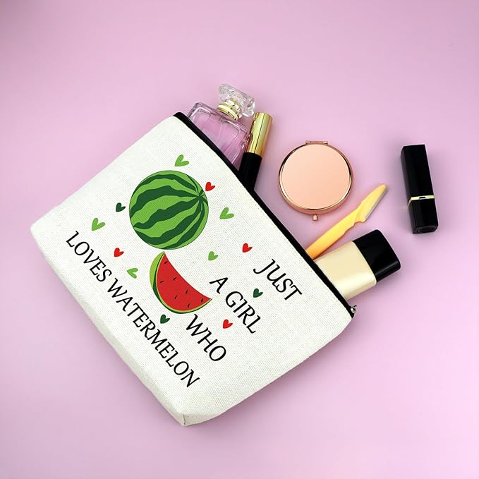 Watermelon Themed Gifts for Women Watermelon Makeup Bag Watermelon Love Gifts for Girls Watermelon Themed Gifts Fruit Lover Gift for Daughter Friend Birthday Cosmetic Bag Travel Cosmetic Pouch
