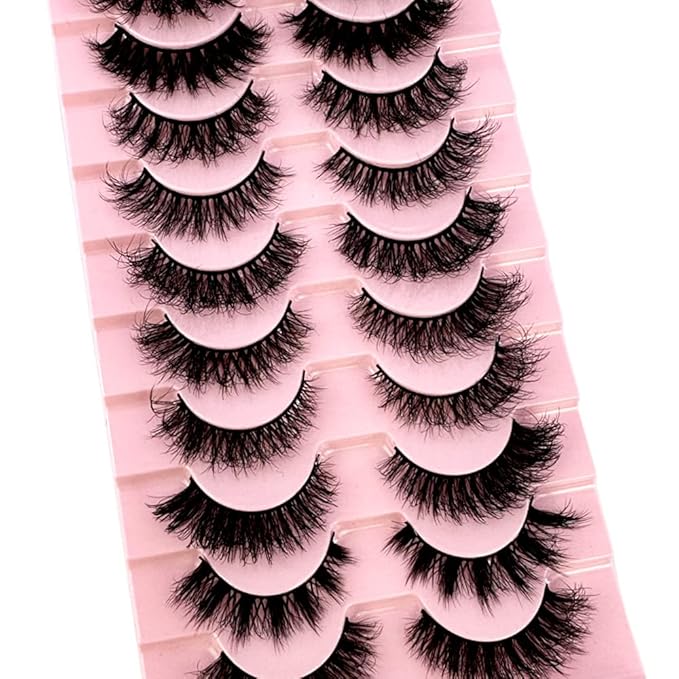 HBZGTLAD Soft Mink Eyelashes 3D Curl Winged End Eye Elongated Fake Lashes Thick Handmade Natural False Eyelash Messy Cross Lash Wholesale (G1003#)