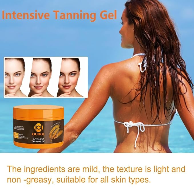 Brown Tanning Gel Tanning Cream,Tanning Accelerator Cream, Soft Brown Intensive Tanning Luxe Gel,Tanning Luxe Gel, Tanning Cream for Sunbeds & Outdoor Sun 150g*2PCS