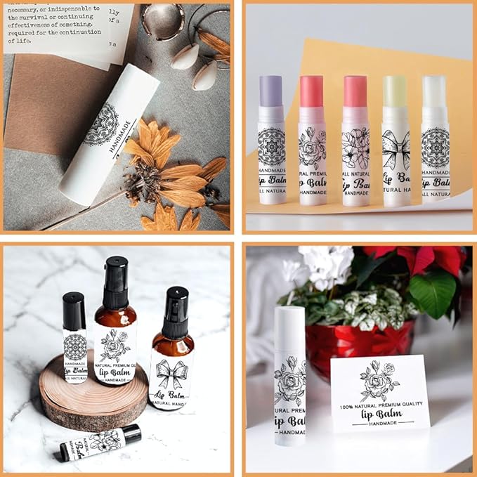 OLYCRAFT 100Pcs Self-Adhesive Lip Balm Tag Wrapping