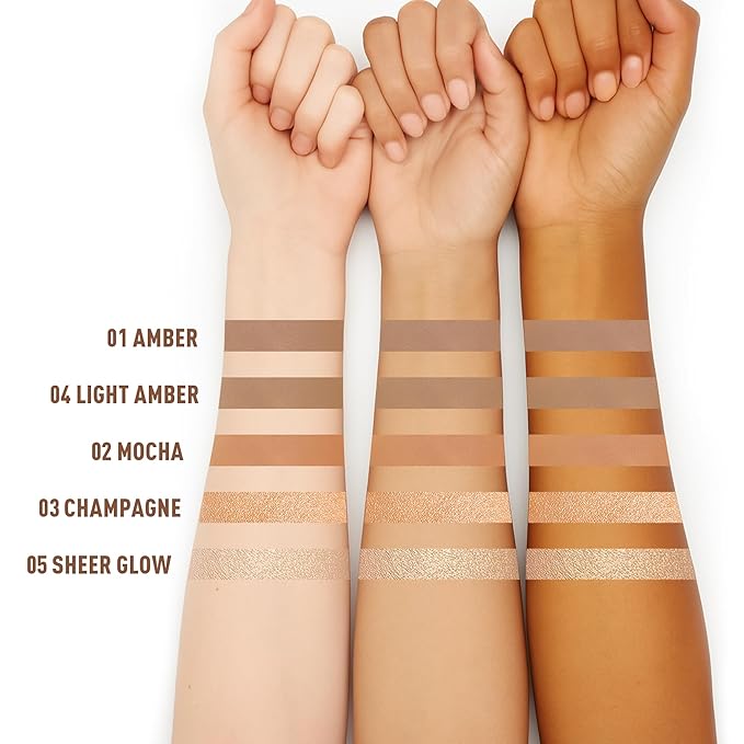 FV Cream Highlighter Stick, Blendable & Long Lasting Highlight Stick with Natural Finish, Shimmer Face Highlighter Makeup for Glowing Skin & Eyeshadow, Cruelty-free, 03 Champagne