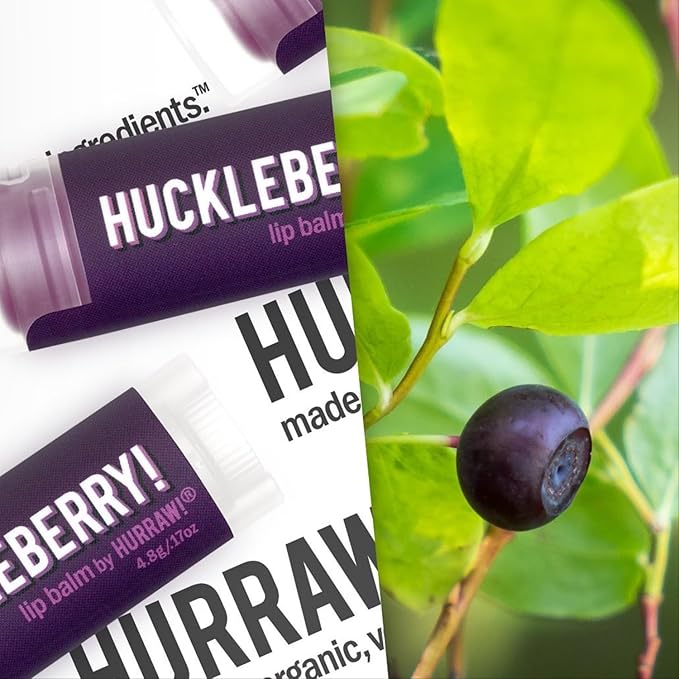 Hurraw! Huckleberry Lip Balm: Organic, Certified Palm