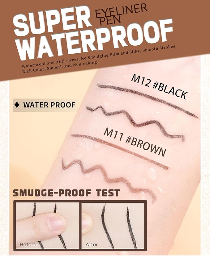 Brown Gel Eyeliner for Mature Women, Waterproof Smudge-proof Gel Eyeliner Pencil,Long Lasting Cream Matte Eye Liner Pen Retractable Eyebrow Makeup Pen with Built-in Sharpener for Older Women 1 Pc