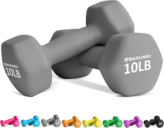 Balelinko Home Gym Equipment Workouts Strength Training Weight 10LB Gray,