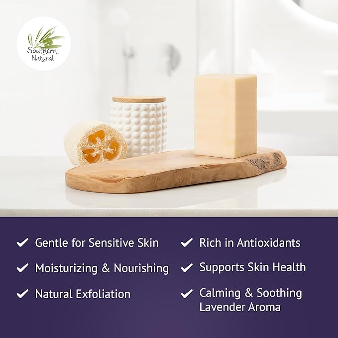 Lavender Goat Milk Soap Bar 3 Pack and Lavender Vanilla Goat Milk Lotion – Gentle Face and Body Care for Dry Skin, Ideal for Men, Women & Kids