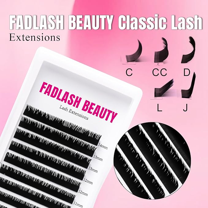 Lash Extension 0.15 J Curl Classic Lash Extensions 8-14mm Mixed Tray Soft Matte Dark Eyelash Extension Professional Supplies for Eyelash Techs(0.15-J,8-14mm)