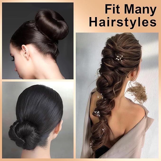 TsMADDTs Hair Pins, 2.4in 50 pcs Brown and 50 pcs Balck U Shaped Hair Pins for Women, Ballet Bun Hairstyles with Storage Box