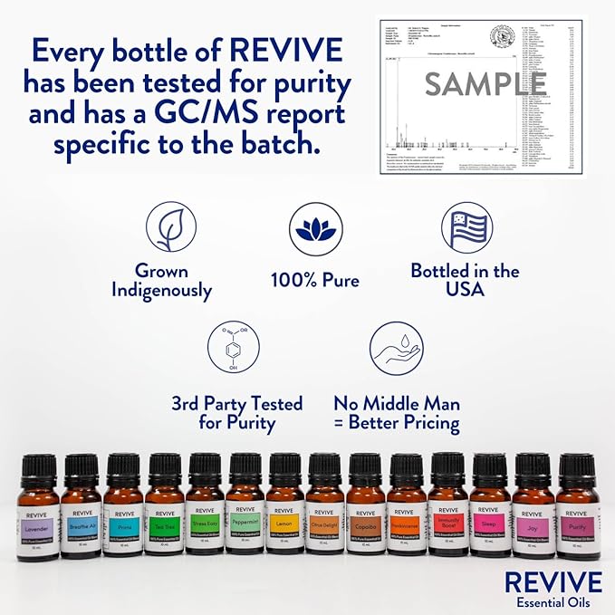 Lavender Essential Oil by Revive Essential Oils - 100% Pure Therapeutic Grade, for Diffuser, Humidifier, Massage, Aromatherapy, Skin & Hair Care