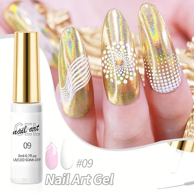Gel Liner Nail Polish Professional 5ml/0.7fl.oz Gel Liner Nail Polish Fine Brush Head Quick Drying Hook Glue With Long-Lasting Color Rendering Nail Glue Suitable For Salon And Home DIY