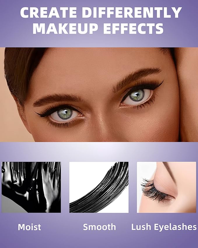 5D Colored Mascara for Eyelashes-3 Colors White Red Green Longlasting Waterproof Mascara Volume and Length,Curling Fiber rimel de pestañas, Christmas Makeup Gift Kit for Women Girl Cosplay Party
