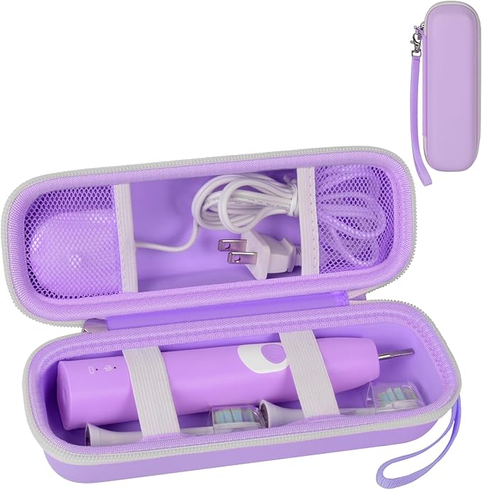 Toothbrush Travel Case Compatible with Oral-B Pro 1000 2000 3000 3500 5000 7500/ for Philips Sonicare ProtectiveClean 4100 6100 5100 6500 7500 Rechargeable Electric Toothbrush (Box Only) -Purple