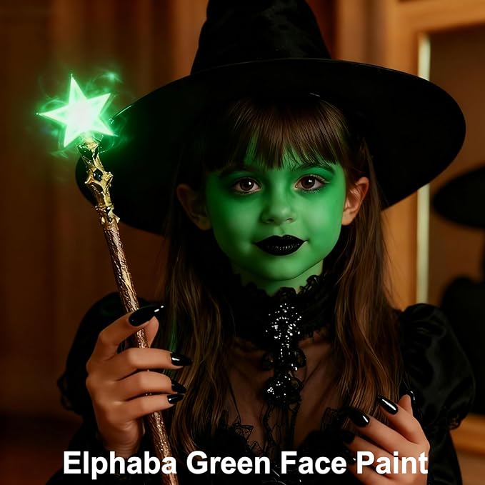 MEICOLY Green Face Body Paint,Christmas Stocking Stuffers,Green Body Paint for Halloween SFX Witch Makeup Elphaba Costume,Hunting Hulk Camo Face Paint for Adults and Kids,St.Patrick’s Day Accessories