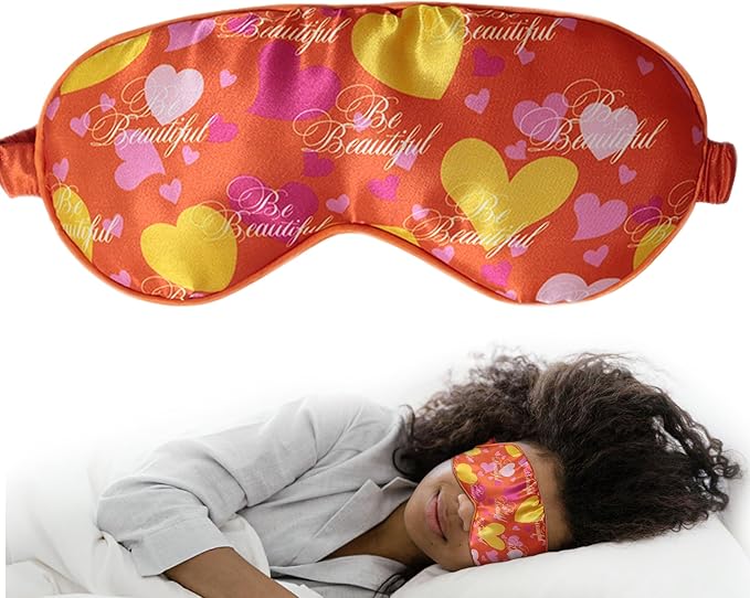 Luxury Sleep Mask – Soft, Lightweight & Ultra Comfort-Perfect for Light Blocking Wake up Radiant-Orange