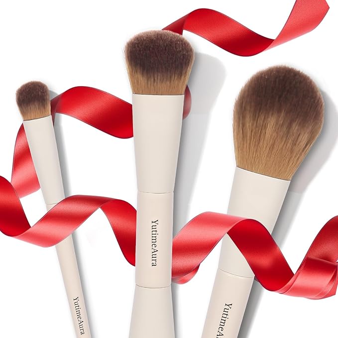YutimeAura Makeup Brush Set 10pc, Dual-Ended Makeup Brushes For Bronzer, Contour, Eyeshadow, Blush, Concealer & Foundation Application