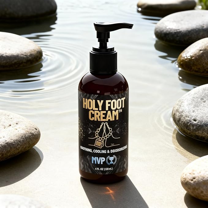 Derm Dude Holy Foot Cream | Daily Moisturizing Foot Cream with DeoPlex for Freshness & Arrowroot for Lightweight Hydration | MVP Scent 4oz
