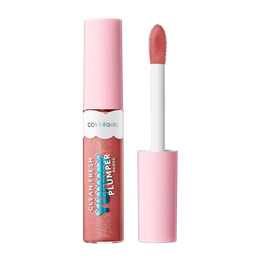 COVERGIRL Clean Fresh Yummy Plumper Lip Gloss, 700 Love At Frost Sight, Shiny, Vegan Formula, Easy to Apply, Minty Flavor, 0.33oz