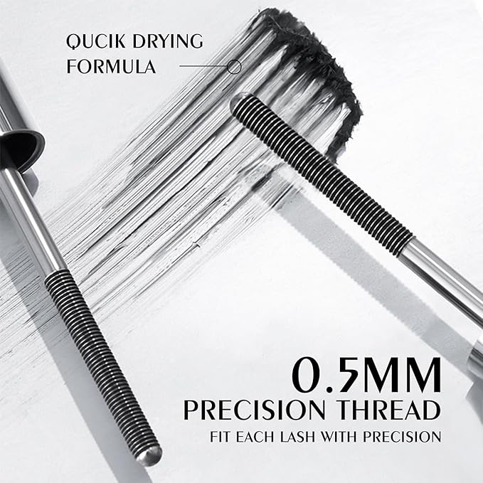KYDA Brown Iron Wand Curling Mascara, Lasting 3D Curling Eyelashes, Washable Metal Wand Mascara, Waterproof Smudge-proof, Natural Thick Clear Lashes-looking