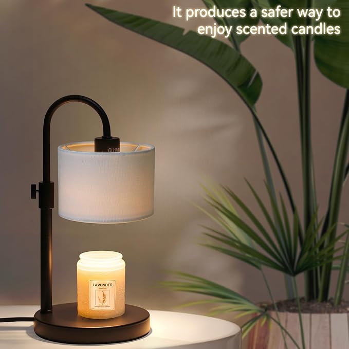 Candle Warmer Lamp with Timer, Dimmable Candle Wax Warmer Candle Lamp Warmer with 2 Bulbs, House Warming Gifts Christmas Gifts for Women Bedroom Home Decor (White)