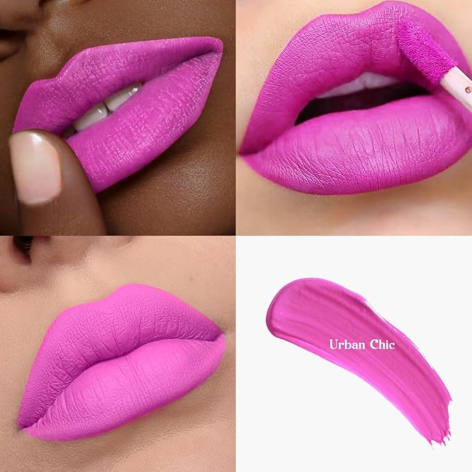 ilembane Hot Pink Liquid Lipstick - Long Lasting, Smudge-Proof, Transfer-Resistant Lip Color,Waterproof, Non-Transfer Formula (Urban Chic)