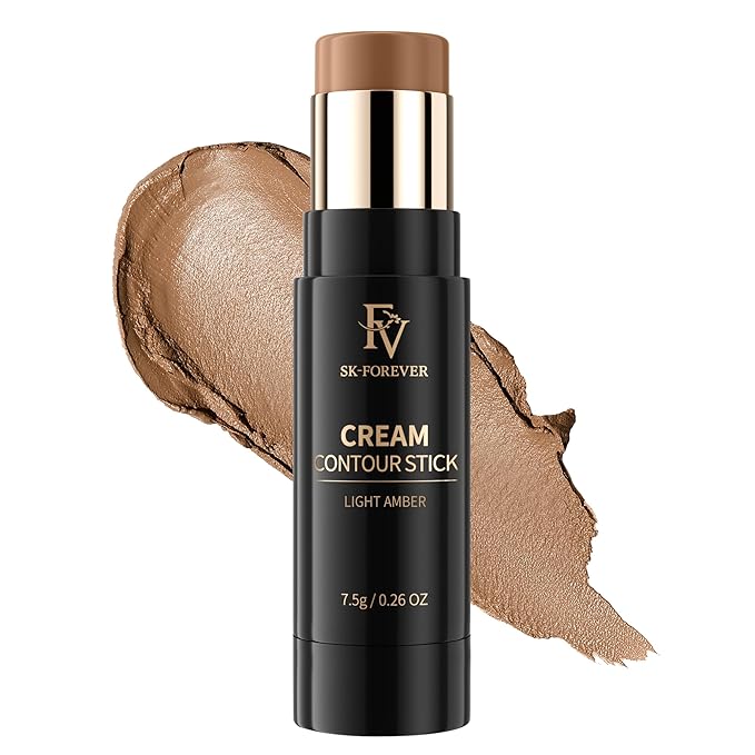 FV Contour Stick, Highly Pigmented & Blendable Cream Contour Bronzer Makeup, Long Lasting & Waterproof, for a Naturally Sculpted Look, Beginner Friendly, 04 Light Amber