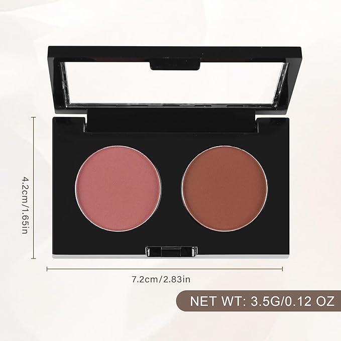 Duo Eye Shadow Powder，Taupe Plum&Brown Matte Eyeshadow Makeup Palette，Neutral Shades Eyeshadow Palette for Woman Daily Eyes Looks，Highly Pigmented，Smooth, Blendable，sombras de ojos, Cruelty-Free 02