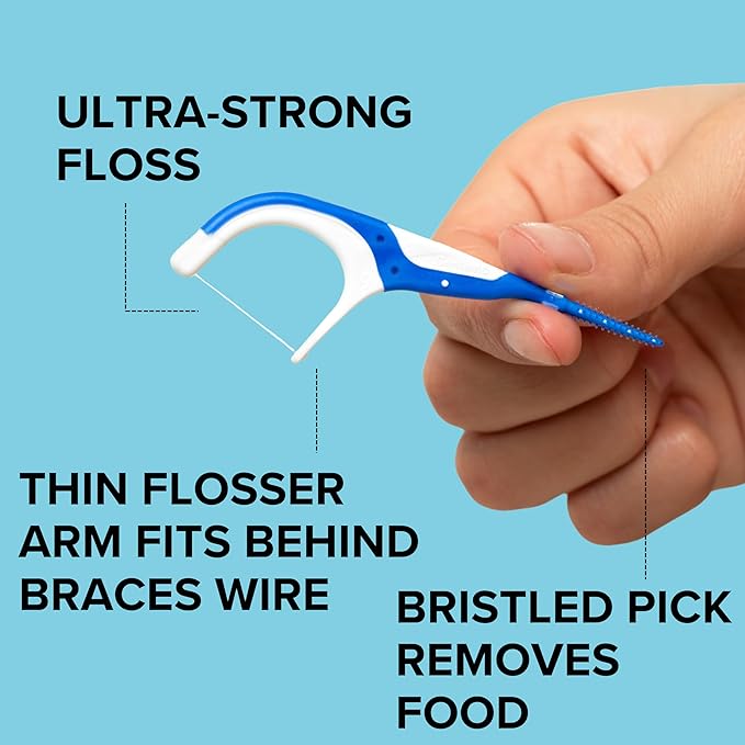 OrVance Braces Flosser - Designed for Braces for an Easy & Effective Clean, Ultra Strong Floss - 40 Count (Pack of 1) - (Packaging May Vary)