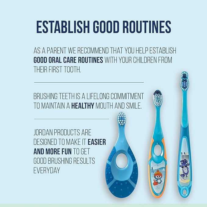 Jordan* ® | Step 2 Kids Toothbrush | 3-5 Years, Soft Bristles, BPA Free,4 Pack | Pink