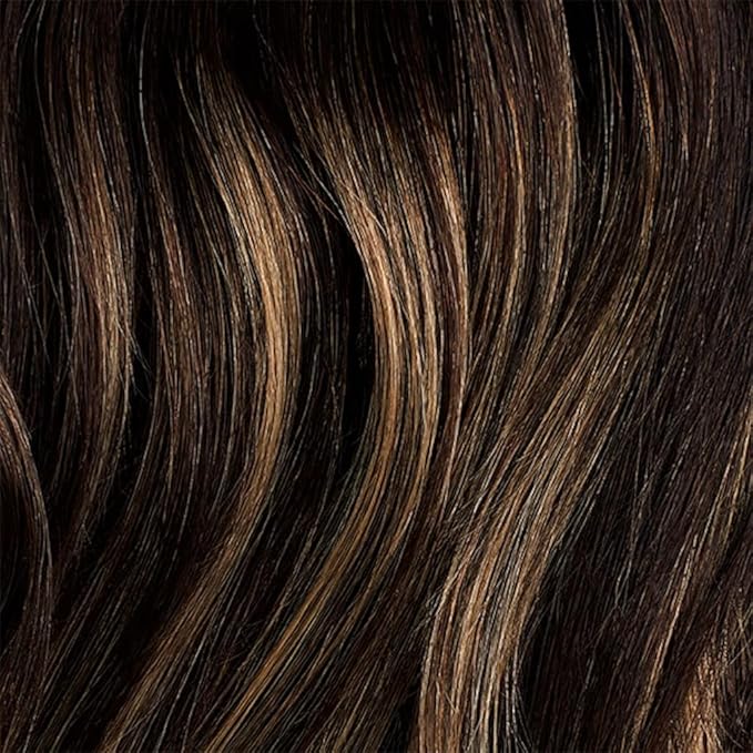 Luxy 100% Remy Human Hair Extensions for Thin Hair Thinning Hair Fill-Ins – 6 Seamless Wefts Multi-Dimensional Color Blend - Natural-Looking Volume & Coverage 95 grams 20" Dark Brown Balayage