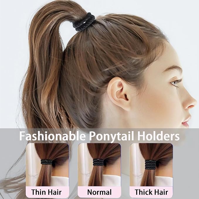 High Elastic Ponytail Holders 15 PCS Hair Ties No Damage for Thick Hair Braided Hair Ties for Women Girls-Vintage Blossom