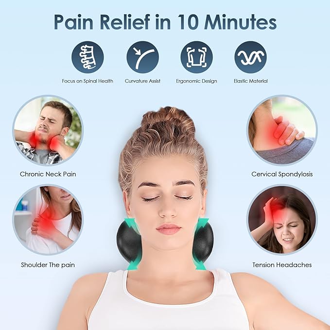 Z6 2026 3-in-1 Neck Shoulder Massager with Heat & Pulse, Deep Tissue Kneading Pillow, Remote Control, Portable Travel Neck Relaxer for Pain Relief in Office/Car/Home Use
