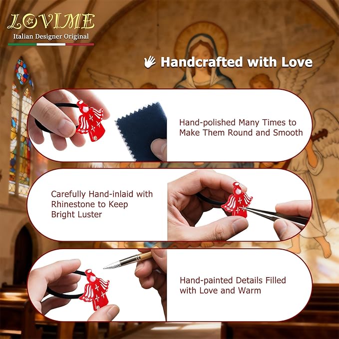 2025 Inspirational Birthday Gifts for Women Girls, Original Italian Designed "Guardian Angel" Durable Ponytail Holders, Premium Acetate French Hair Tie, Cute Birthday Christmas Gifts With Gift Box