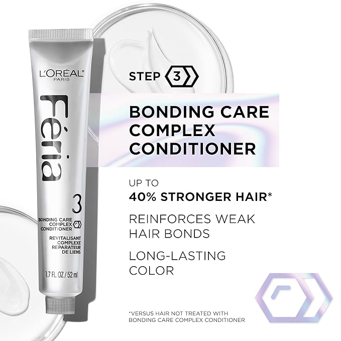 L'Oreal Paris Feria Multi-Faceted Shimmering Permanent Hair Color, Smokey Silver, Pack of 1 Hair Dye Kit