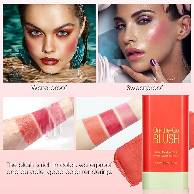 Blush Stick for Cheeks - Cream Makeup Blush