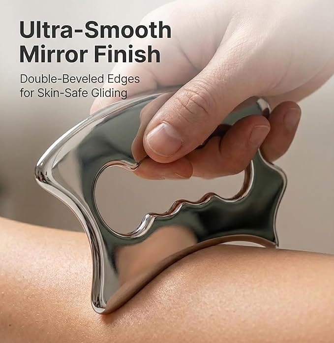 3-in-1 Muscle Scraper Tool Set - Stainless Steel Gua Sha & IASTM Tools for Myofascial Release & Muscle Recovery- Physical Therapy Fascia Scraper | Scraping Kit for Soft/Deep Tissue, Muscle Relief