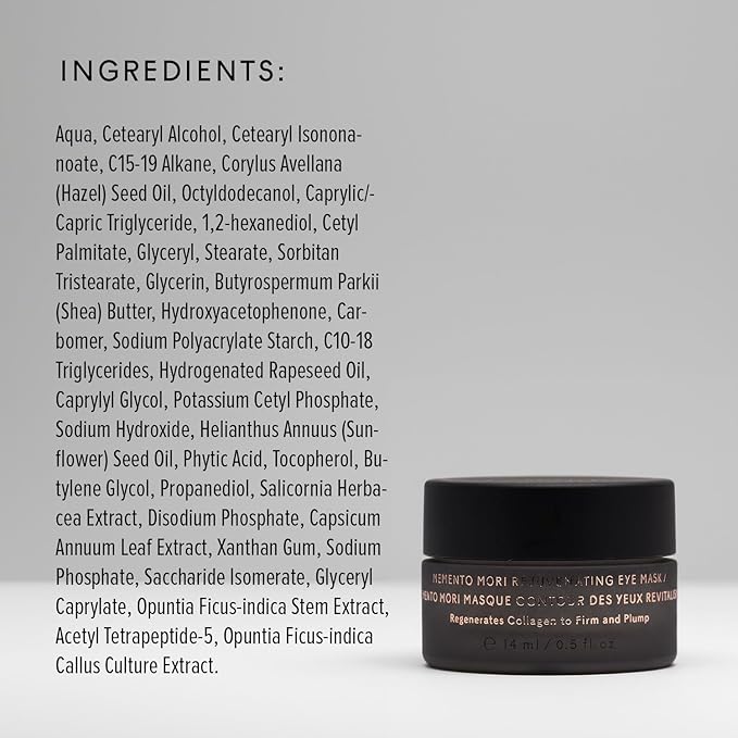 The Untamed Memento Mori Rejuvenating Eye Mask 0.5 fl oz – Hydrating Eye Cream with Bell Pepper & Hazelnut Oil – Helps Reduce Dark Circles, Fine Lines & Puffiness – Under Eye Treatment