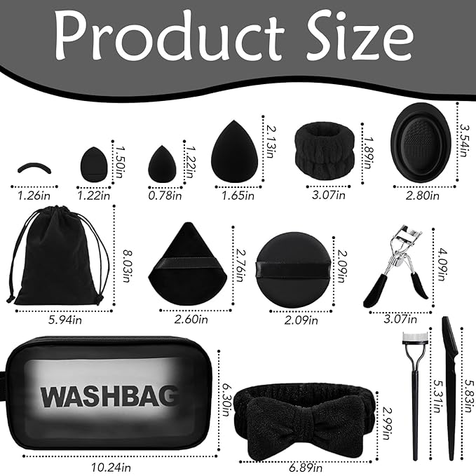GZIXBDA Makeup Brush Set, 48Pcs Makeup Tool Set Premium Synthetic Foundation Concealers Powder Eye Shadows Makeup Brushes Kit for for Beginner Professional, Black