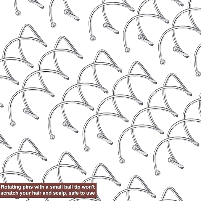 20 PCS Spin Pins for Hair, Spiral Bobby Pins, Bun Twist Spiral Hair Pin Silver Bobby-Pins with Non-scratch Rounded Tips Stylish Bun Bobby-Pin Hairs Buns Maker Accessories for Women Hairs