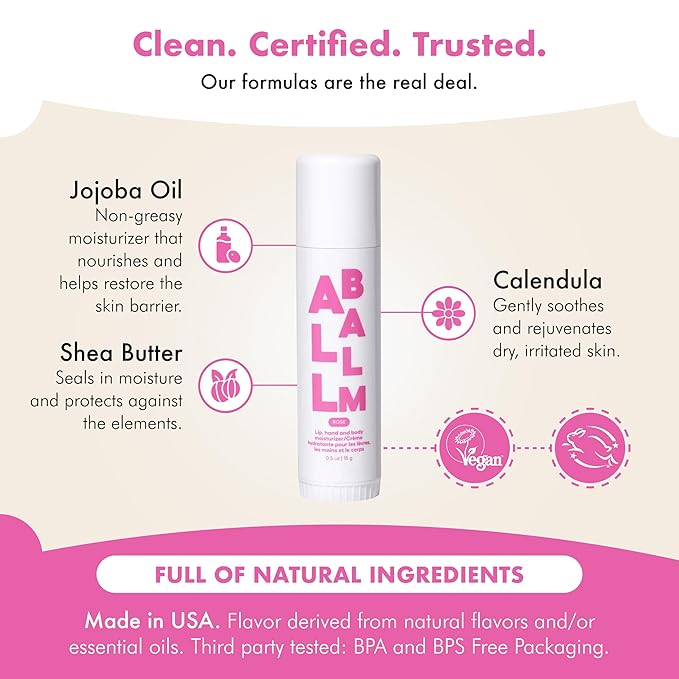 Zizia Rose Multi Balm Stick – Moisturizing and Hydrating Stick for Lips, Hands & Body – with Shea Butter, Jojoba Oil, Aloe Vera, Calendula – Beauty Moisturizer - Travel Essentials - 0.5 oz