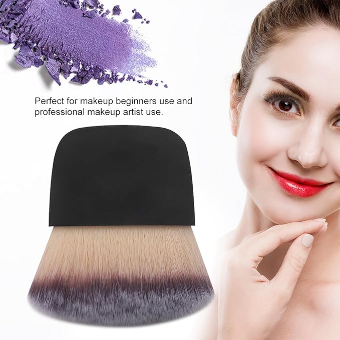 Cunyuer Mini Makeup Brush, Portable Soft Hair Loose Powder Blush Brush Beauty Tool (Black)