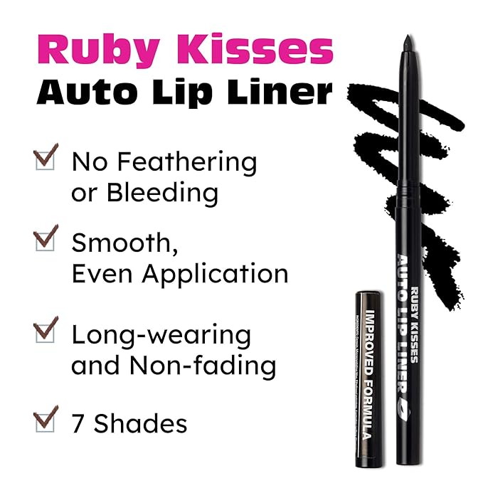 Ruby Kisses Auto Lip Liner Pencil, Long Lasting Lip