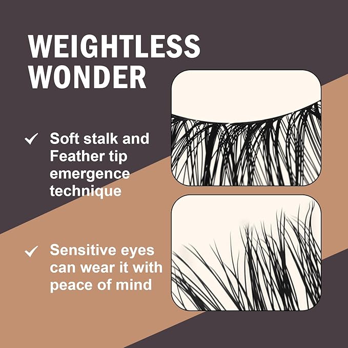 Lash Clusters Wispy Eyelash Clusters 280pcs 10-18mm Cluster Eyelash Extensions 30D 40D Individual Lashes for Self Application （Sylph 30D&40D, 0.07D）