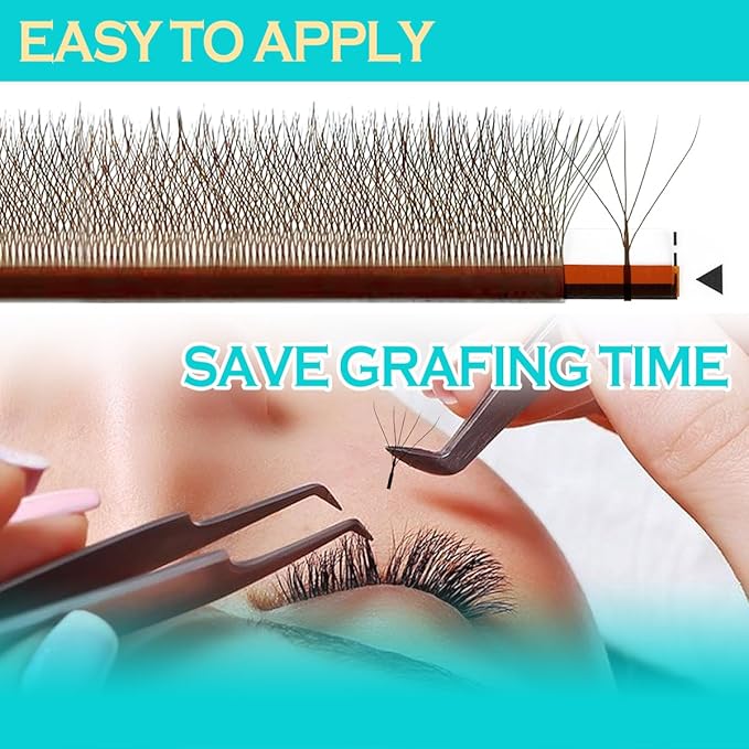 YY Eyelash Extensions Supplies Y Lash 5D Premade Fans 0.07C Curl Volume Lash Extensions Easy Fanning Lashes Matte Black Volume Eyelash Extensions(Brown-0.07C-13mm)
