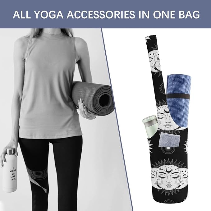 Portable Yoga Mat Carrier Single Shoulder Bag with Pocket Spacious for Yoga Gym Fitness Travel