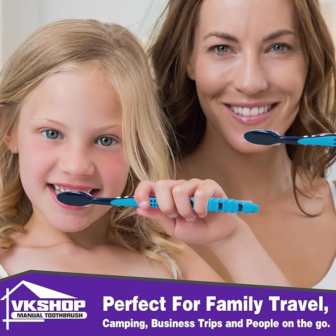 144 Bulk Disposable Toothbrushes, Individually Wrapped Toothbrush, Medium Soft Bristle Tooth Brush Manual Travel Toothbrush Set for Adults Kids