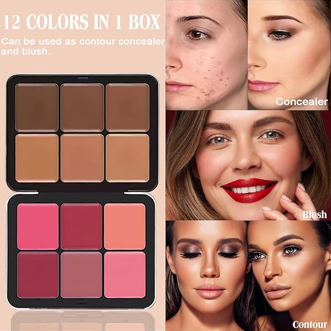 6 Colors Cream Blush Palette + 6 Colors