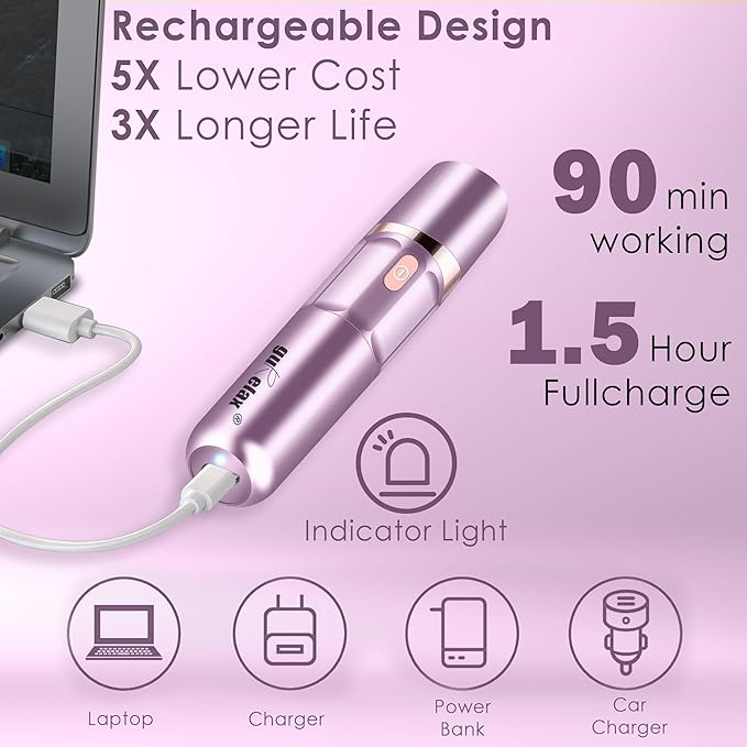 Gurelax Hair Removal Epilator for Women, Rechargeable Facial Epilator Hair Remover, 2-in-1 Electric Epilator & Shaver, 18 Carat Gold Plated Head, All Ages and Skin Types
