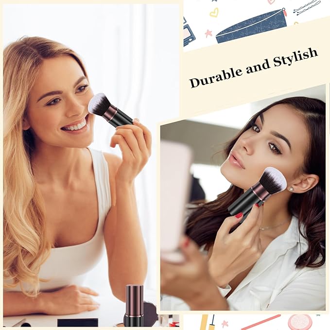 Keriloo Retractable Makeup Brush,Travel Powder Kabuki Makeup Brush Face Blush Brushes for Blending Liquid, Foundation, Blush, Bronzer, Buffing, Sunscreen,Flawless Cosmetics